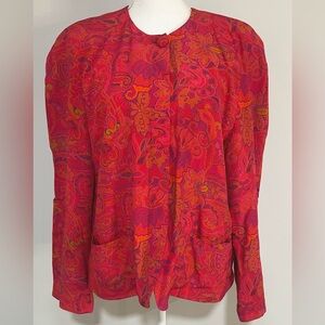 Vintage 80s/90s Evan-Picone Multicolored Floral/Paisley Print Blazer